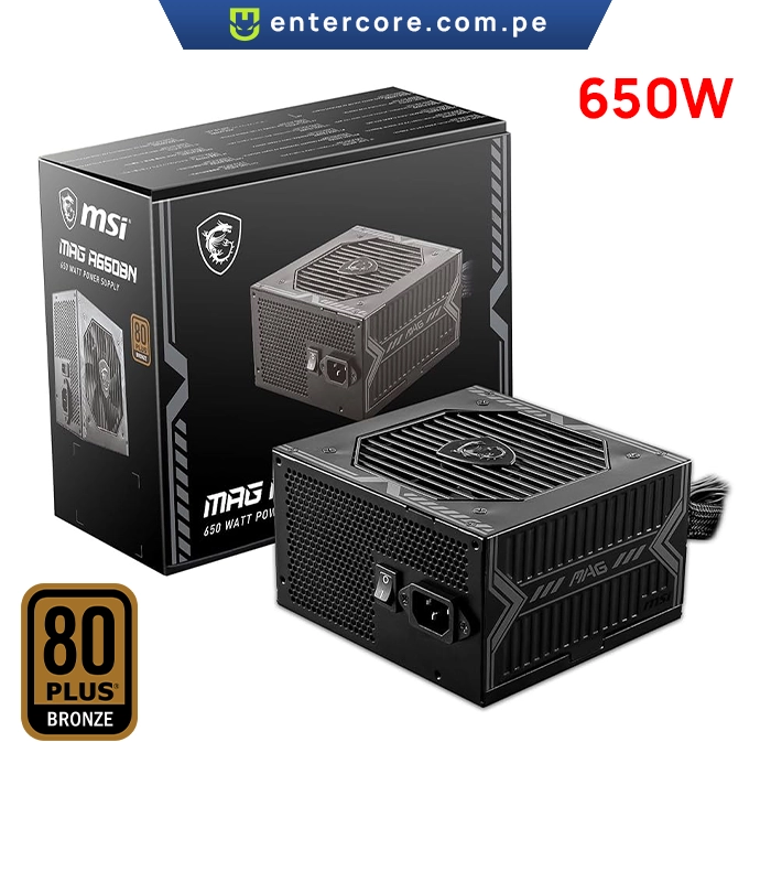 FUENTE DE PODER MSI MAG A650BN, 80 PLUS BRONZE 650W.