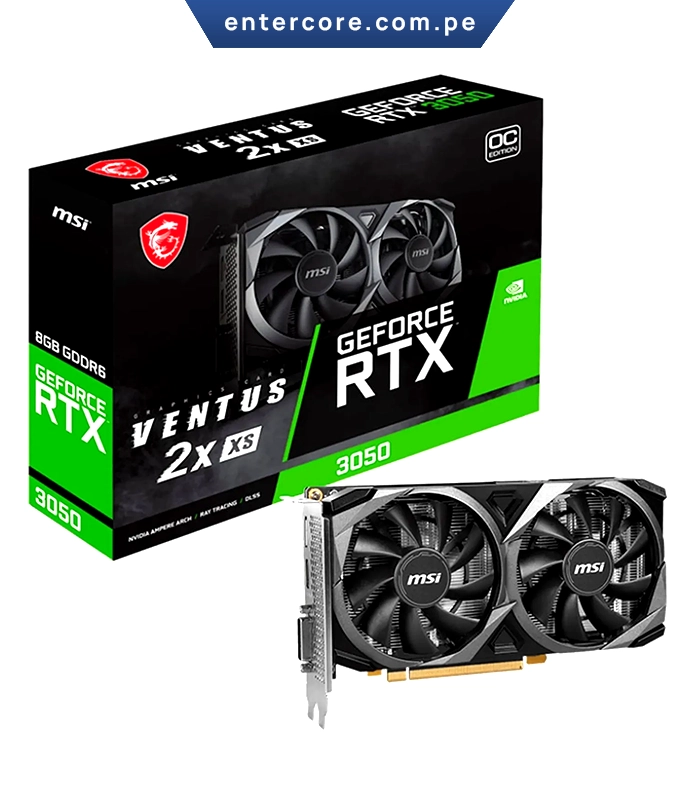 TARJETA DE VIDEO MSI RTX3050 8GB VENTUS 2X GDDR6 OC DLSS BLACK