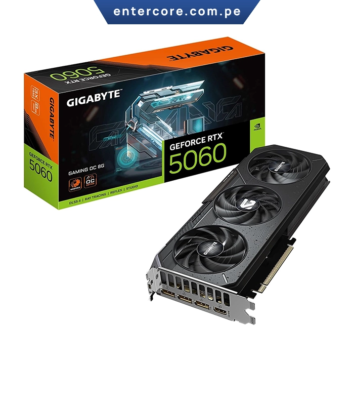TARJETA DE VIDEO GIGABYTE RTX5060 8GB GDDR7 OC 3 FAN DLSS BLACK