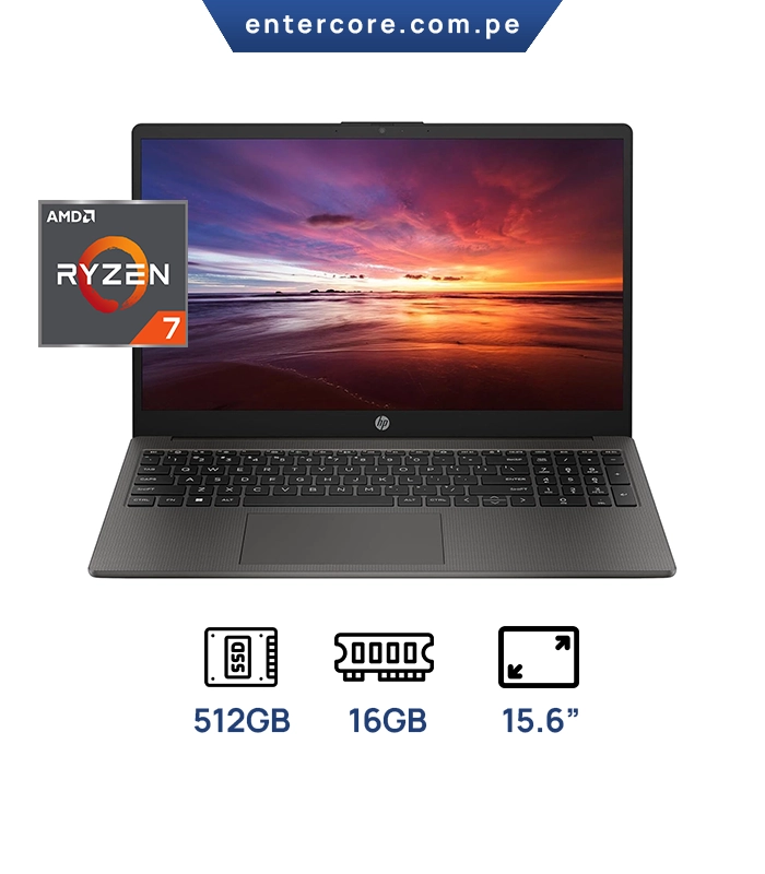 LAPTOP, HP, 255 G10, RYZEN 7 7730U, 16GB DDR4, 512GB SSD , 15.6