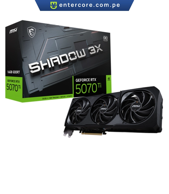 TARJETA DE VIDEO MSI GeForce RTX 5070 Ti 16GB SHADOW 3X OC GDDR7