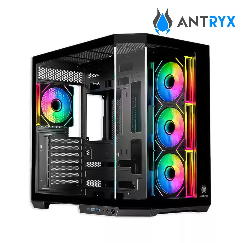 CASE ANTRYX FX 800 BLACK, FAN x4 ARGB, USB TIPO-C, V/TEMPLADO