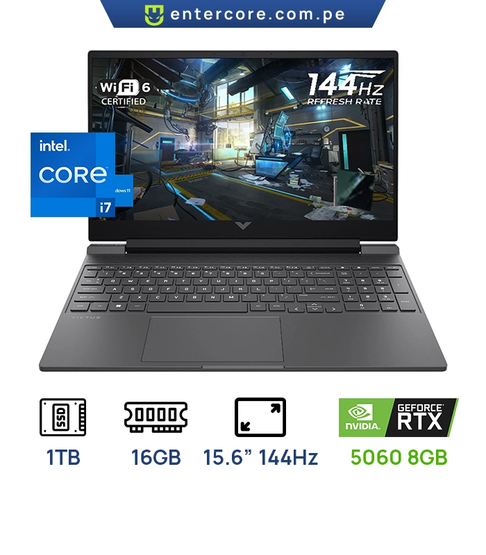 LAPTOP HP VICTUS 15-FA2093 GAMING Core™ i7-13620H 1TB SSD 16GB 15.6" (1920x1080) 144Hz WIN11 NVIDIA® RTX 5060 8192MB MICA SILVER Backlit Keyboard