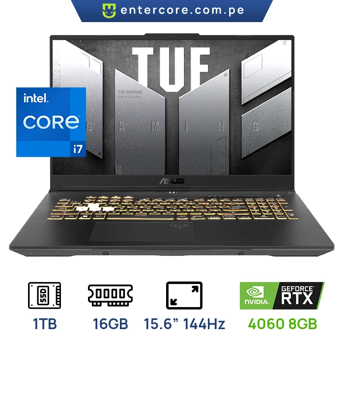 LAPTOP ASUS TUF F15 FX507VV-WS74 GAMING Core™ i7-13620H 1TB SSD 16GB 15.6" (1920x1080) 144HZ WIN11 NVIDIA® RTX 4060 8192MB MECHA GRAY Backlit Keyboard
