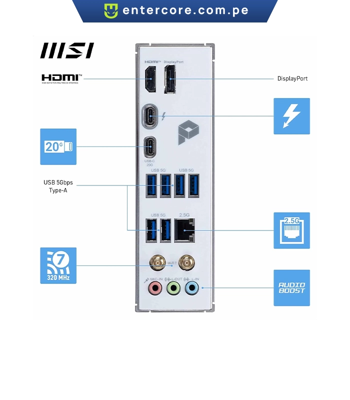 PLACA MADRE MSI PRO Z890-S PZ WiFi7 DDR5 WHITE LGA1851