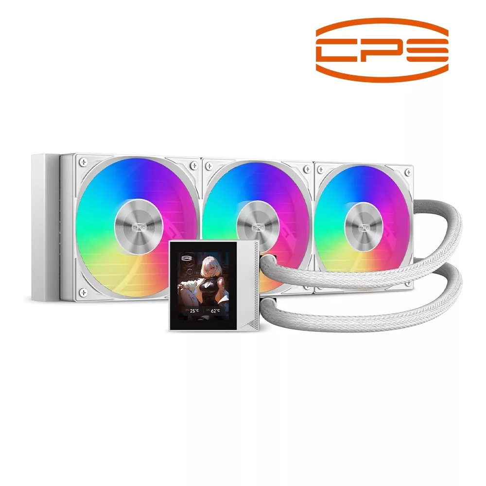REFRIGERACION LIQUIDA PCCOOLER DS360 3FAN CON PANTALLA WHITE