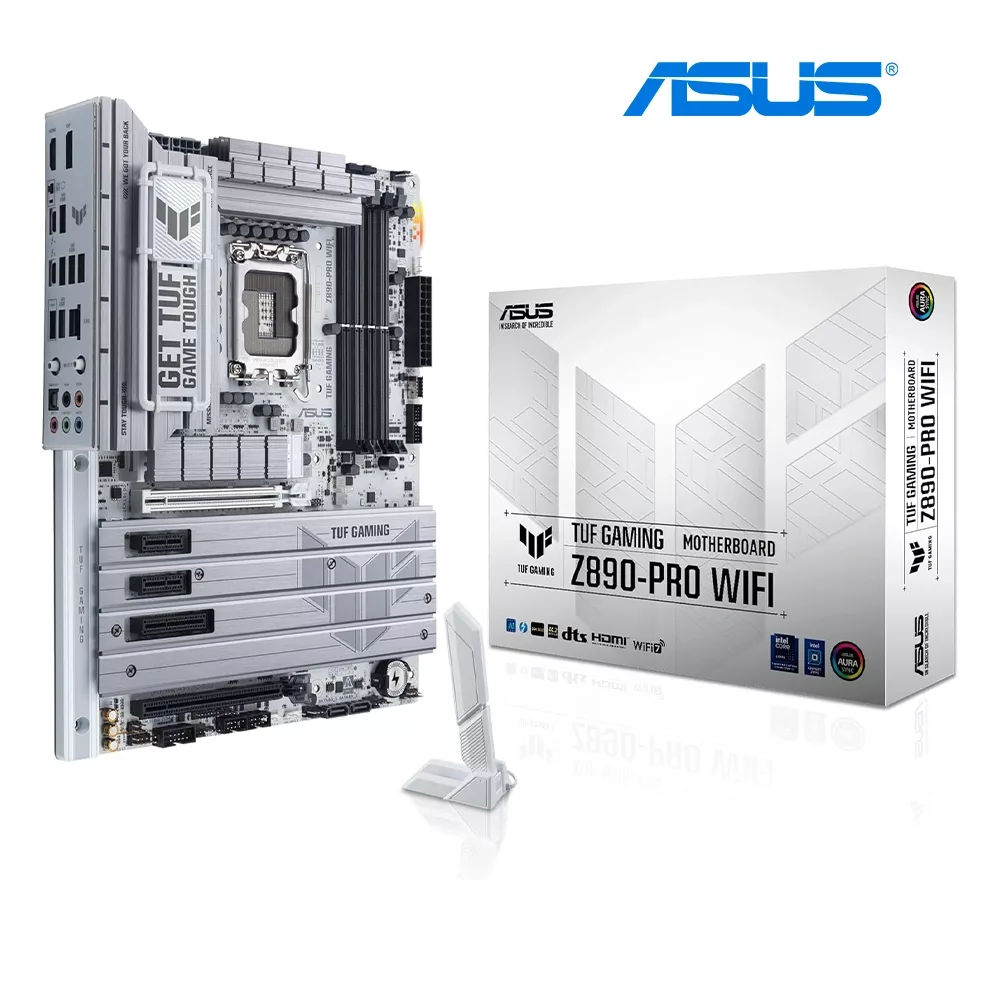 PLACA MADRE ASUS TUF GAMING Z890-PLUS WiFi7 LGA1851 DDR5 PCIe 5.0 M.2 WHITE