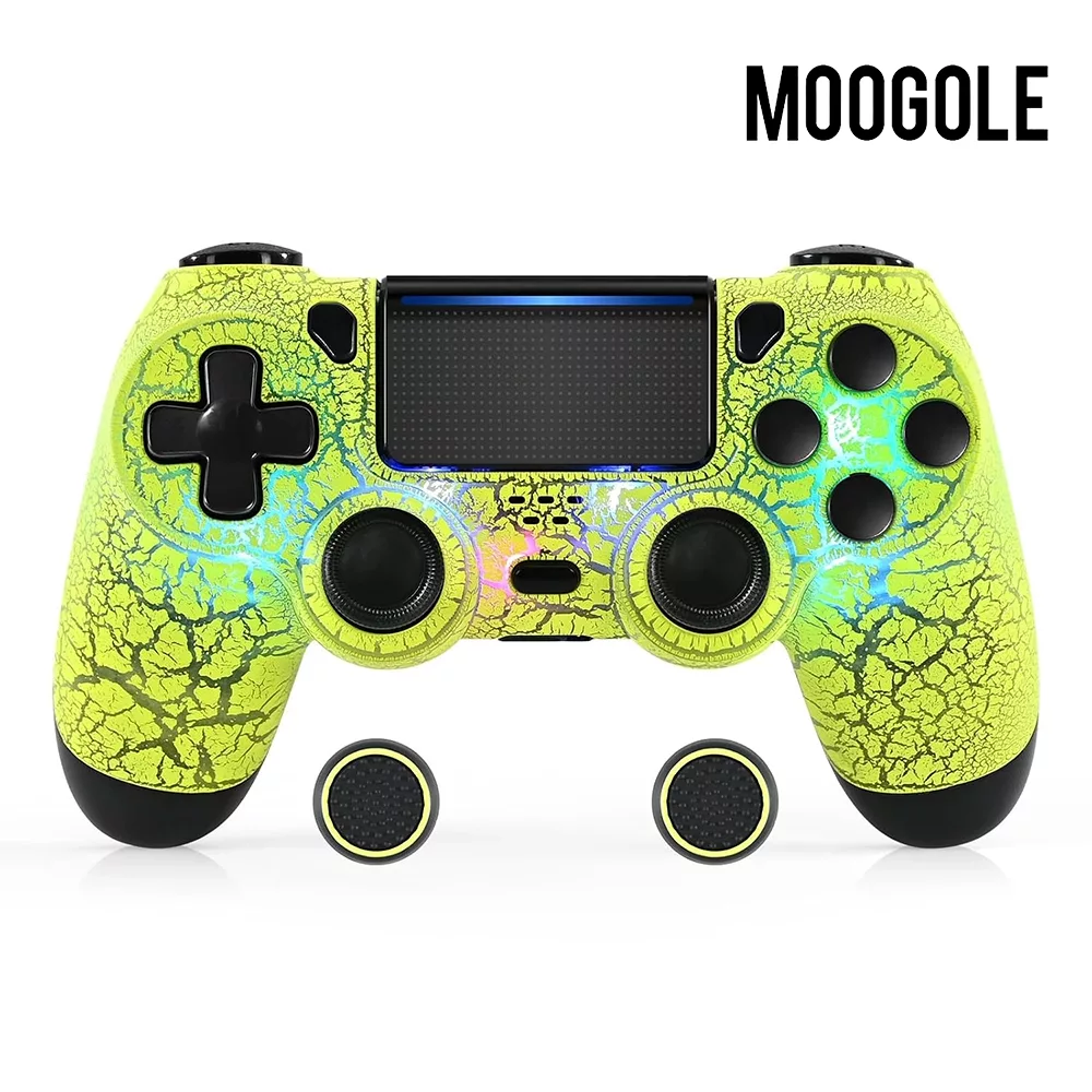 Mando Joystick Moogole Wireless compatible con PS4/PC amarillo eletrico