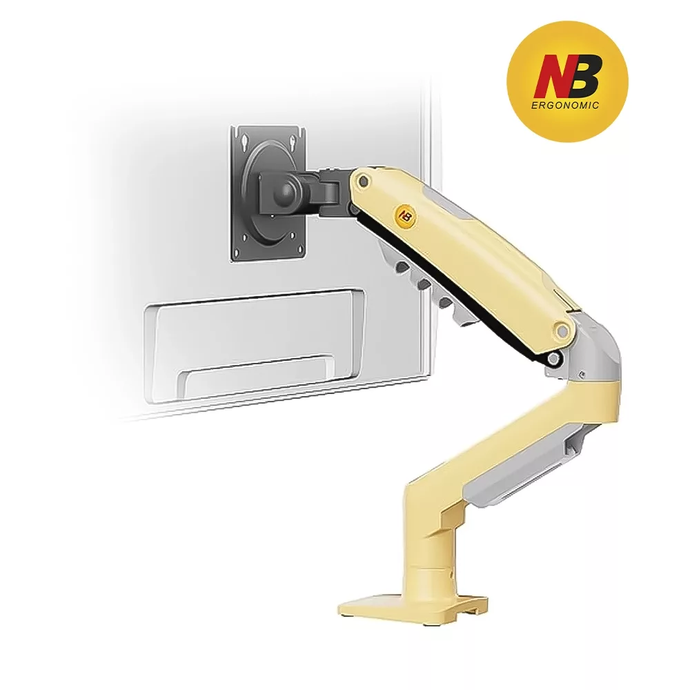 SOPORTE BRAZO O RACK GIRATORIO NORTH BAYOU PARA ESCRITORIO DE DOBLE MONITOR HASTA 27" YELLOW