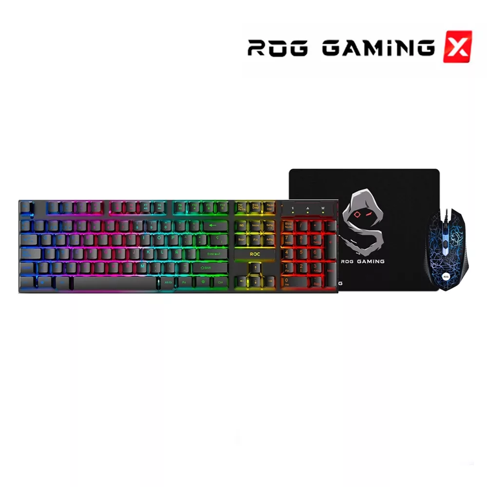 KIT 3 EN 1 ROG GAMING ZEUS01-R1 RGBTECLADO MOUSE PADMOUSE