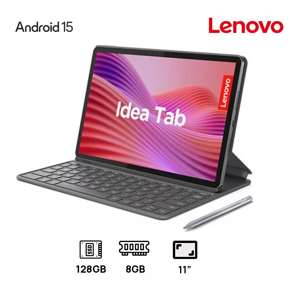 LAPTOP LENOVO IDEA TAB MEDIATEK DIMENSITY 6300 128GB UFS 8GB DDR4 11 2.5K (2560 x 1600) ANDROID 15 COLOR LUNA GREY ( Incluye Pen)