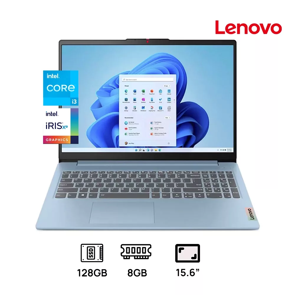 LAPTOP LENOVO IDEAPAD SLIM 3 15IAN8 INTEL CORE I3-N305 128GB UFS 8GB DDR5 ,15.6 FHD (1920X1080) SCREEN WIN 11 COLOR ARCTIC GREY