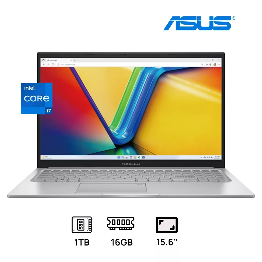 LAPTOP ASUS VIVOBOOK 15 F1504VA-IS79T INTEL CORE I7-1355U 1TB SSD 16GB DDR4 15.6 FHD (1920 X 1080) TOUCHSCREEN WIN11 COLOR COOK SILVER