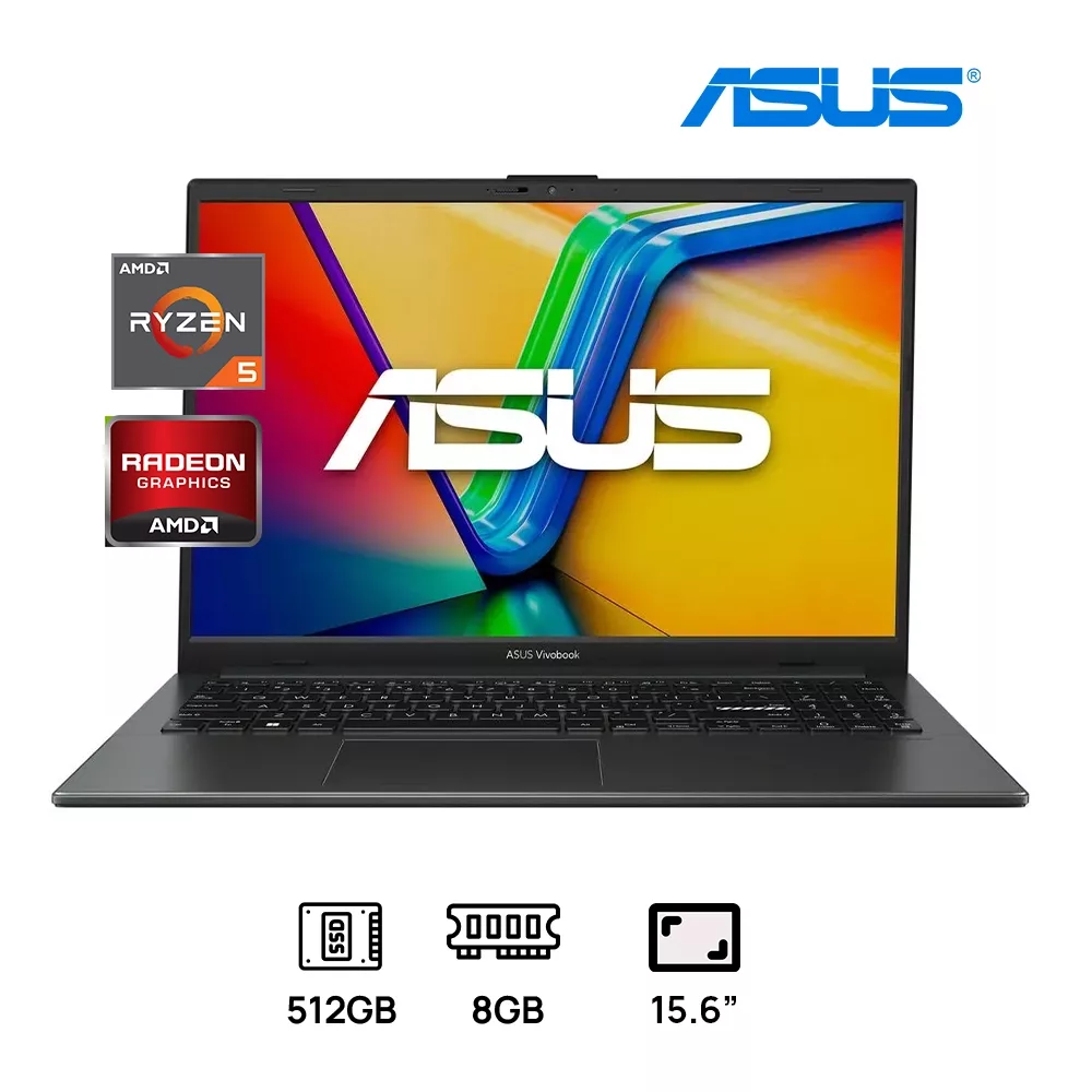 LAPTOP ASUS VIVOBOOK GO E1504FA-WS51 AMD Ryzen™ 5 40 512GB SSD 8GB DDR4 AMD RADEON 15.6" (1920x1080) WIN11 MIXED BLACK