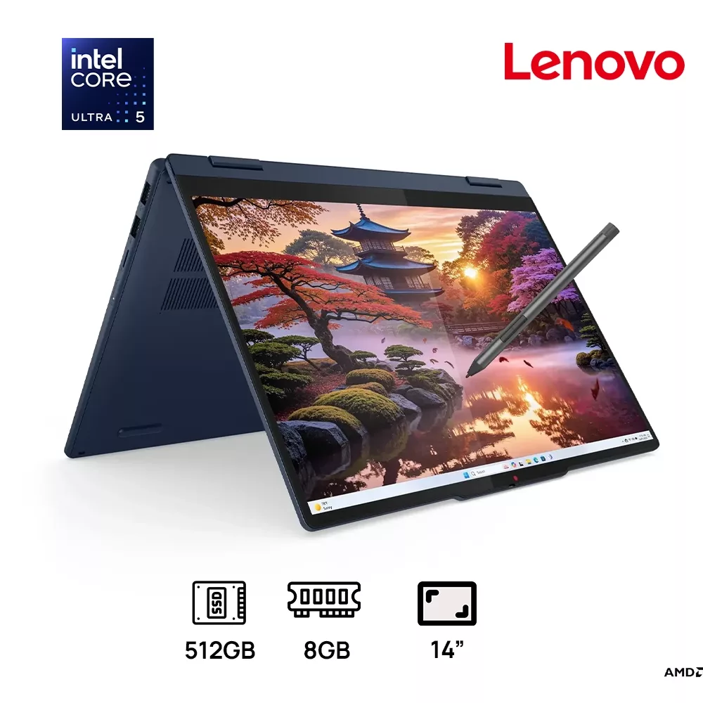 LAPTOP LENOVO 5 2-IN-1 14IAL10 Core™ Ultra 5 225U 512GB SSD 8GB 14" (1920x1200) TOUCHSCREEN WIN11 LUNA GRAY