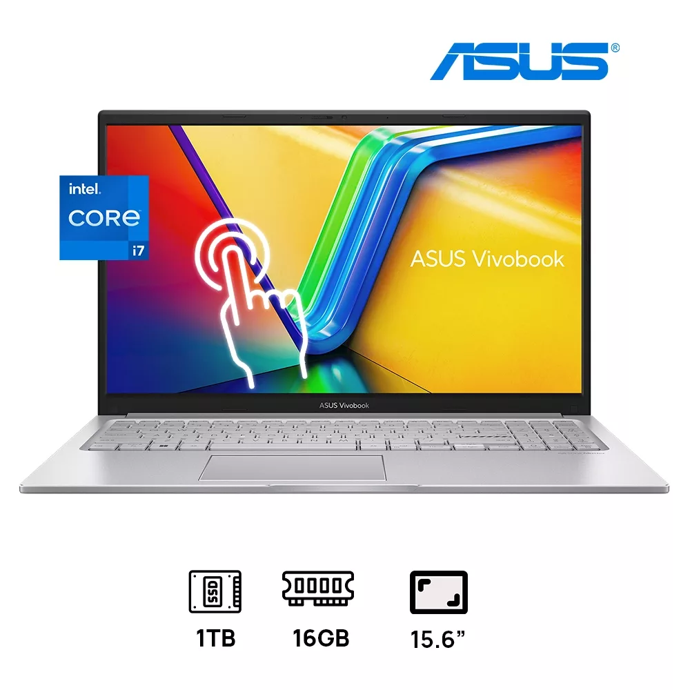 LAPTOP ASUS VIVOBOOK 15 F1504VAP-IH79T INTEL CORE 7-150U 1TB SSD 16GB DDR4 15.6 FHD (1920 X 1080) TOUCHSCREEN PLATEADO