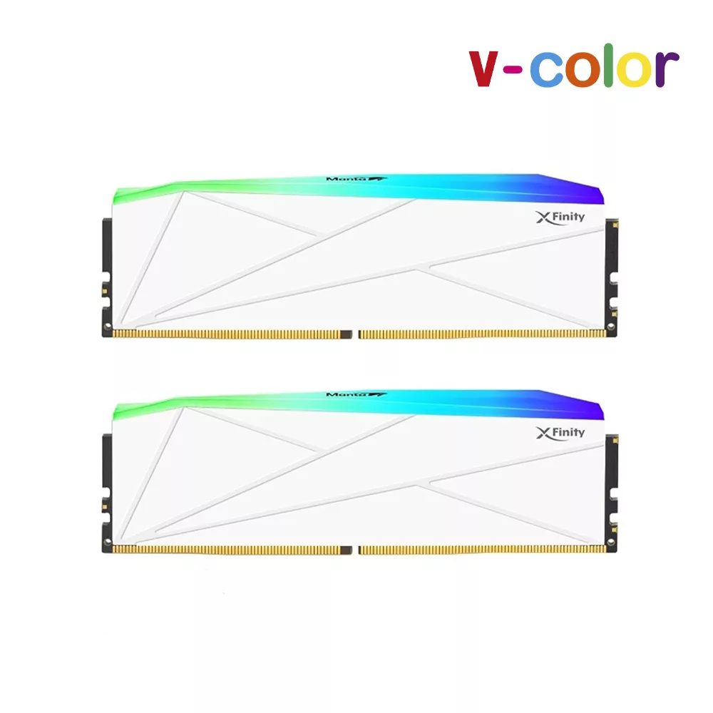 MEMORIA RAM V-COLOR MANTA XFINITY 32GB (16x2) DDR5 6000MT/s CL30 XMP/EXPO RGB WHITE