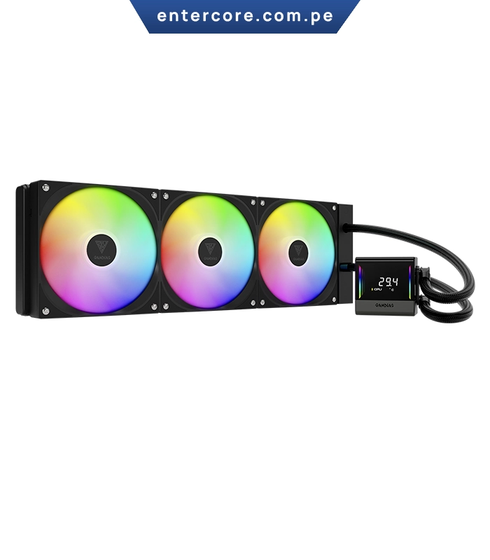 REFRIGERACION LIQUIDA GAMDIAS CHIONE E4 ARGB CON PANTALLA 3 FAN