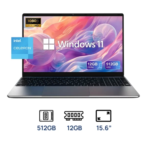 Laptop ApoloSign Celeron N5095 RAM 12GB SSD 512GB 15.6" FHD 1920x1080 Intel UHD Graphics GRISS
