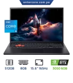 LAPTOP ACER NITRO NL16-71G-52K7 16” GAMING INTEL Core™ i5-13420H 8GB DDR5 512GB SSD 15.6'' (1920x1200) WUXGA 165Hz IPS NVIDIA®️ RTX 3050 6GB WIFI6 53WH BLACK Backlit Keyboard WIN11