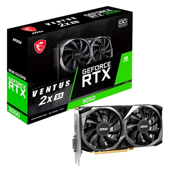 TARJETA DE VIDEO MSI RTX3050 8GB VENTUS 2X GDDR6 OC DLSS BLACK