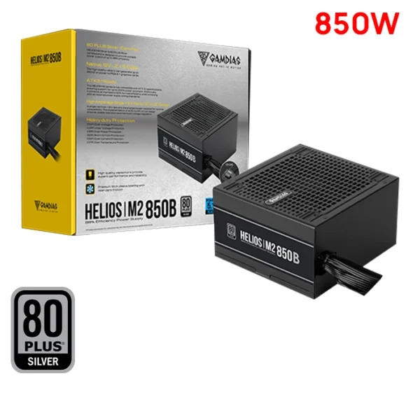FUENTE DE PODER GAMDIAS HELIOS M2 850B 850W 80 PLUS SILVER PCe 5.1 ATX3.1 RDY