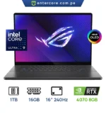 LAPTOP ASUS ROG ZEPHYRUS G16 GU605M-G16.U94070 INTEL CORE ULTRA 9 185H 1TB SSD 16GB RAM DDR5 (2560x1600) WQXGA OLED 240HZ NVIDIA® RTX4070 8GB WIN 11 GRAY Backlit Keyboard