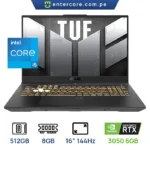LAPTOP ASUS TUF GAMING F16 FX607VJ-RL011W Inte lCore 5-210H 8GB DDR4  512GB SSD 16" (1920x1200) 144HZ TECLADOESPAÑOL RETROILUMINADO NVIDIA GEFORCE RTX3050- 6GB WINDOWS11HOME
