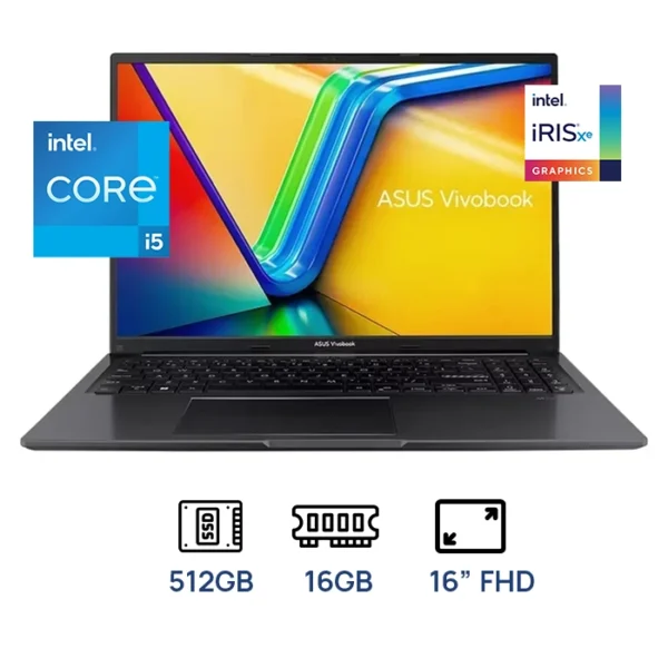 LAPTOP ASUS VIVOBOOK X1605ZA-MB292 INTEL CORE i5 12500H 16GB 512GB SSD 16" WUXGA IPS INTEL IRIS XE GRAPHICS TECLADO ESPAÑOL FREE DOS