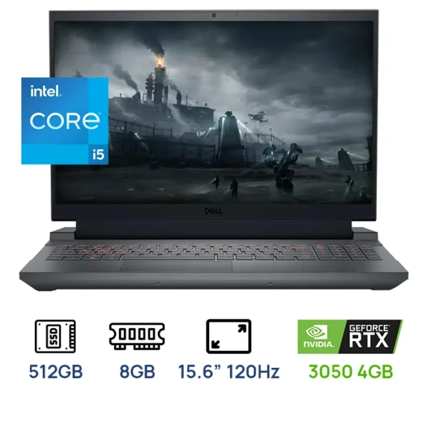 LAPTOP DELL G15 G5530-CTO GAMING Core™ i5-13450HX 512GB SSD 8GB 15.6" (1920x1080) 120Hz WIN11 NVIDIA® RTX 3050 6144MB DARK SHADOW GREY Backlit Keyboard