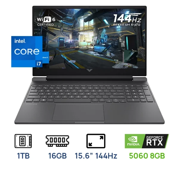 LAPTOP HP VICTUS 15-FA2093 GAMING Core™ i7-13620H 1TB SSD 16GB 15.6" (1920x1080) 144Hz WIN11 NVIDIA® RTX 5060 8192MB MICA SILVER Backlit Keyboard