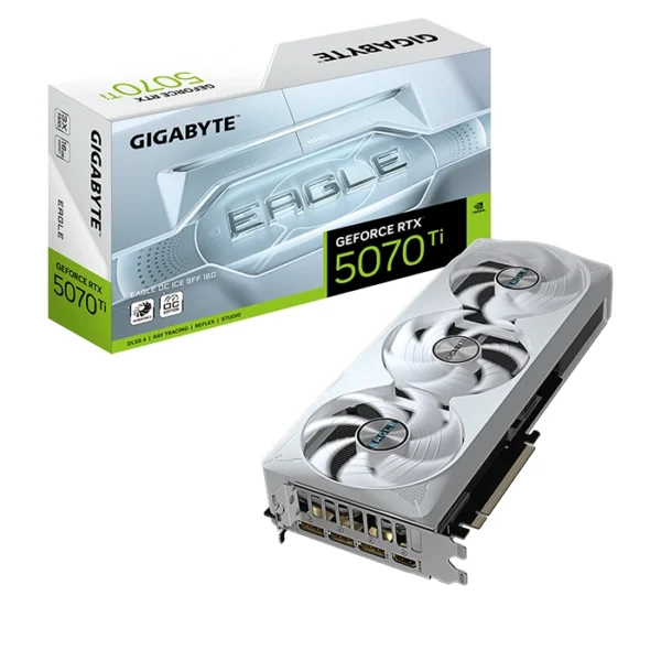 TARJETA DE VIDEO VGA GIGABYTE GEFORCE RTX 5070 Ti EAGLE OC ICE SFF 16GB GDDR7 5.0