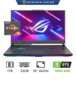 LAPTOP ASUS ROG STRIX G814PM-ES96 AMD RYZEN9 8940HX, 32GB DDR5 DISCO: 1TB SSD PANTALLA: 18” 2.5K 2560X1600 240Hz VIDEO: 8GB GDDR6 NVIDIA GEFORCE RTX 5060 WIN11
