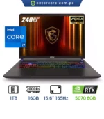 LAPTOP MSI KATANA 15 HX B14WGK-293US GAMING Core™ i7-14650HX 1TB SSD 16GB 15.6" (2560x1440) 165Hz WIN11 NVIDIA® RTX 5070 8192MB BLACK RGB Backlit Keyboard