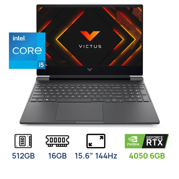 LAPTOP HP VICTUS 15-FA2082 GAMING Core™ i5-13420H 512GB SSD 16GB 15.6" (1920x1080) 144Hz WIN11 NVIDIA® RTX 4050 6144MB MICA SILVER Backlit Keyboard