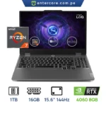 LAPTOP LENOVO LOQ 15AHP9 GAMING AMD Ryzen™ 7 8845HS 1TB SSD 16GB 15.6" (1920x10808) IPS WIN11 NVIDIA® RTX 4060 8192MB LUNA GREY  Backlit Keyboard
